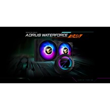 Gigabyte GP-AORUS WATERFORCE 240 Liquid CPU Cooler with ARGB display (Dual 120mm ARGB Fans)