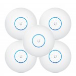 Ubiquiti UniFi UAP-AC-LR-5 Dual-band AC1350 (450+867Mbps) Long Range Indoor Wi-Fi Access Point, 5 Units Pack, (No PoE adapter included)